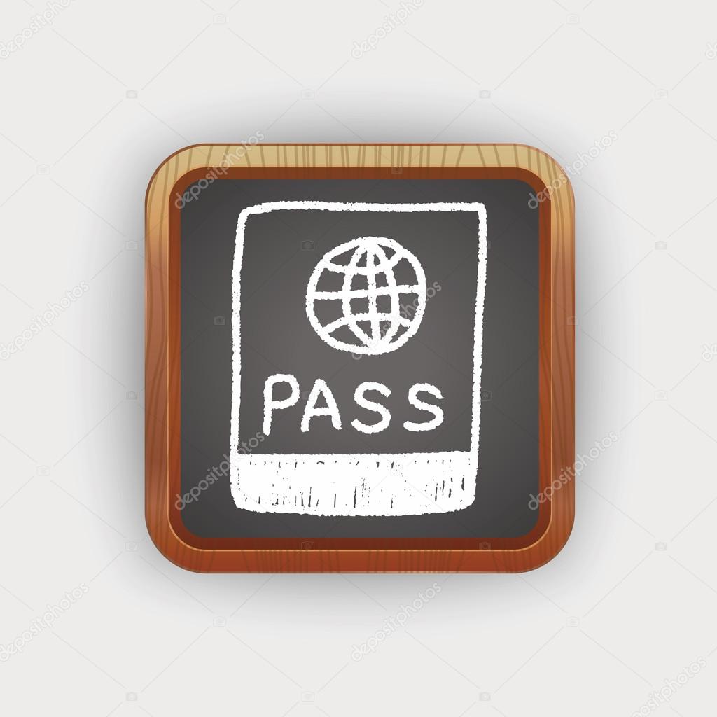 1024x1024 Passport Doodle Drawing Stock Vector Hchjjl