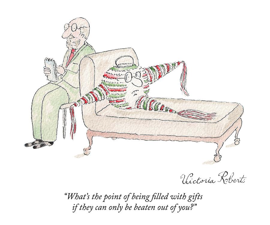 900x750 A Therapist Listens To A Pinata Patient Drawing By Victoria Roberts