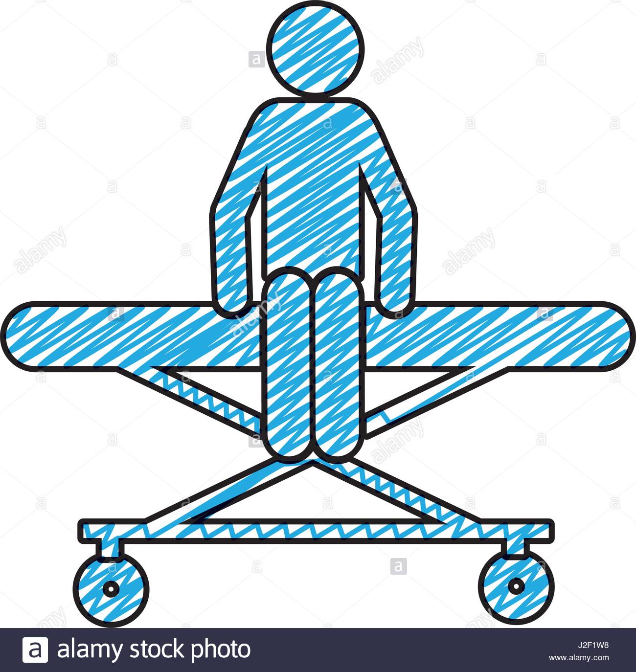 1300x1374 Color Pencil Drawing Of Pictogram Patient Sit In Stretcher