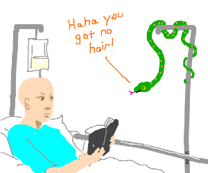 300x250 Snake Makes Fun Of Cancer Patient