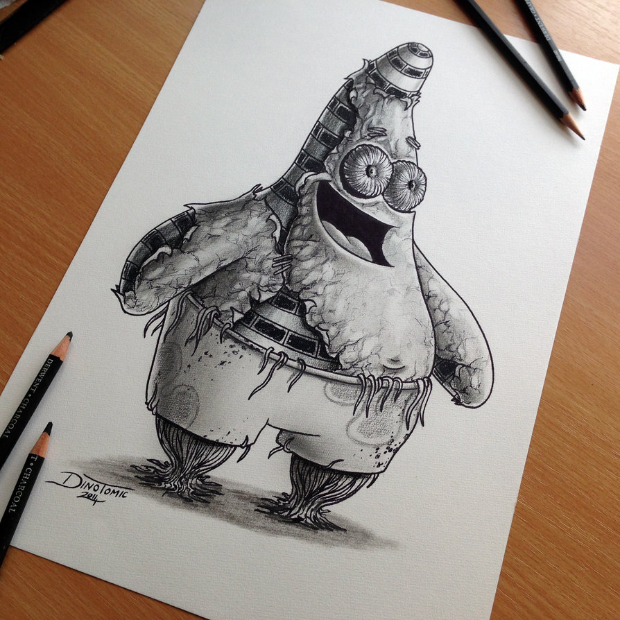 894x894 Patrick Star Pencil Drawing By Atomiccircus