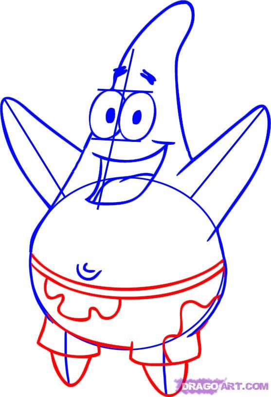 557x817 How To Draw Patrick Star From Spongebob Squarepants Step 4