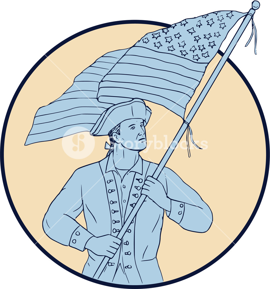 932x1000 Drawing Sketch Style Illustration Of An American Patriot Carrying