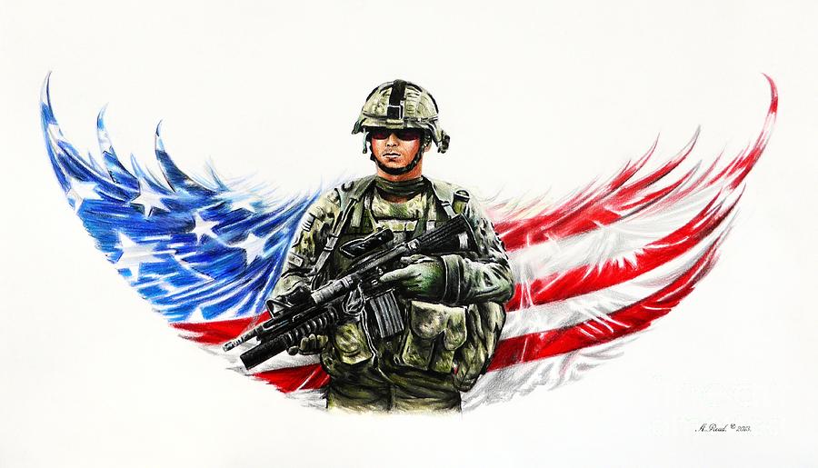 900x515 Americas Guardian Angel Drawing By Andrew Read