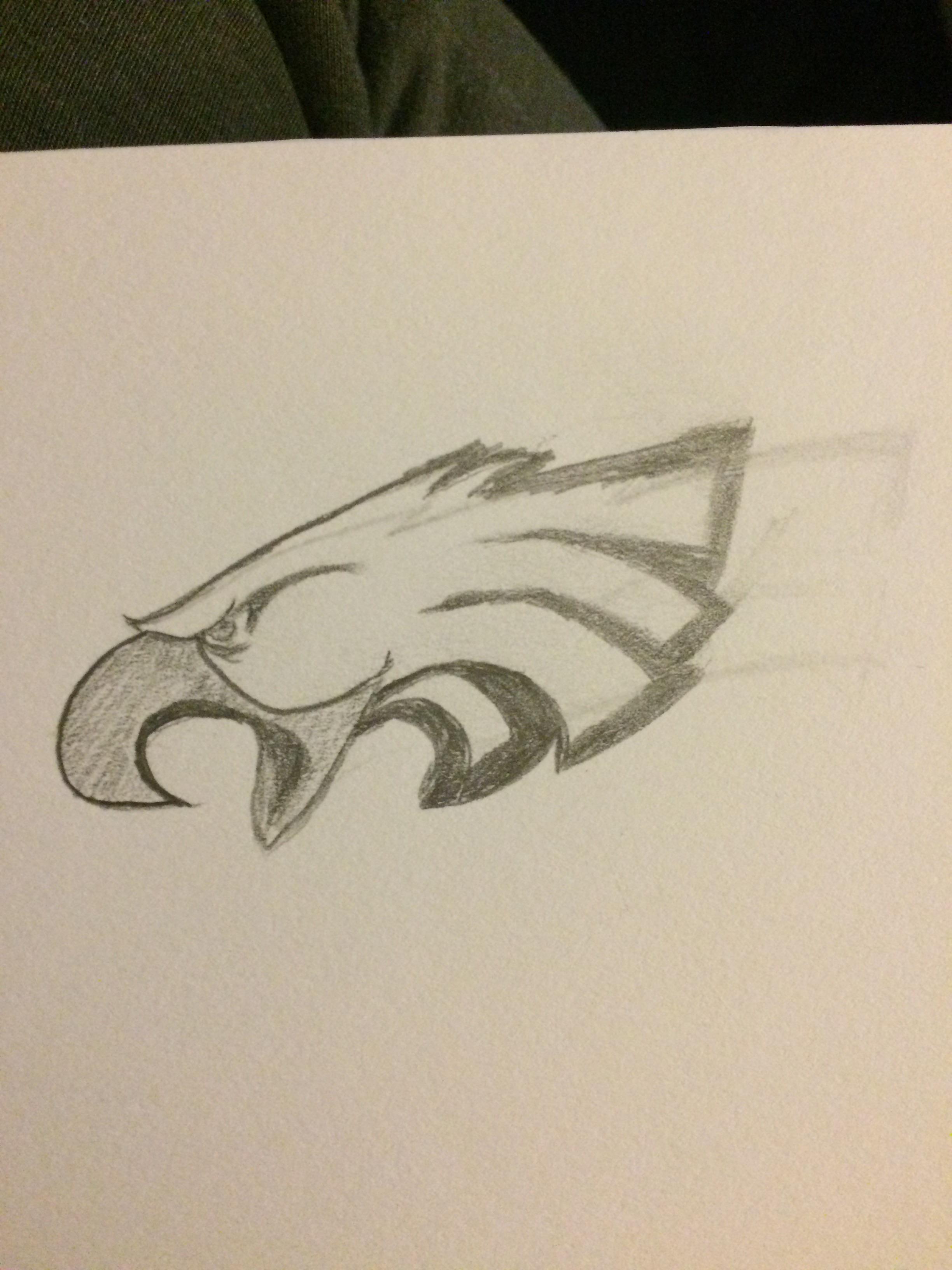 2448x3264 Day Two An Eagles Logo Drawn By A Patriots Fan (My Pats Logo Didn