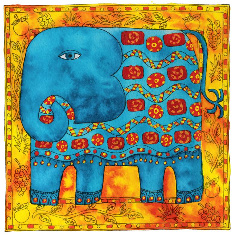 770x776 Saatchi Art Patterned Elephant Drawing By Julie Nicholls