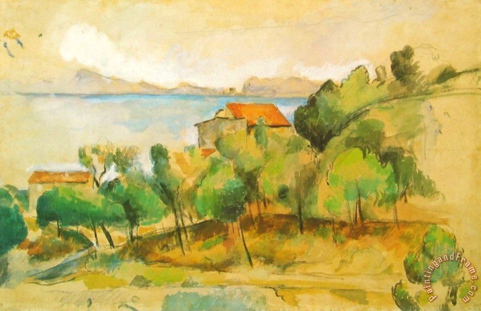960x622 Paul Cezanne Landscape On The Mediterranean Painting