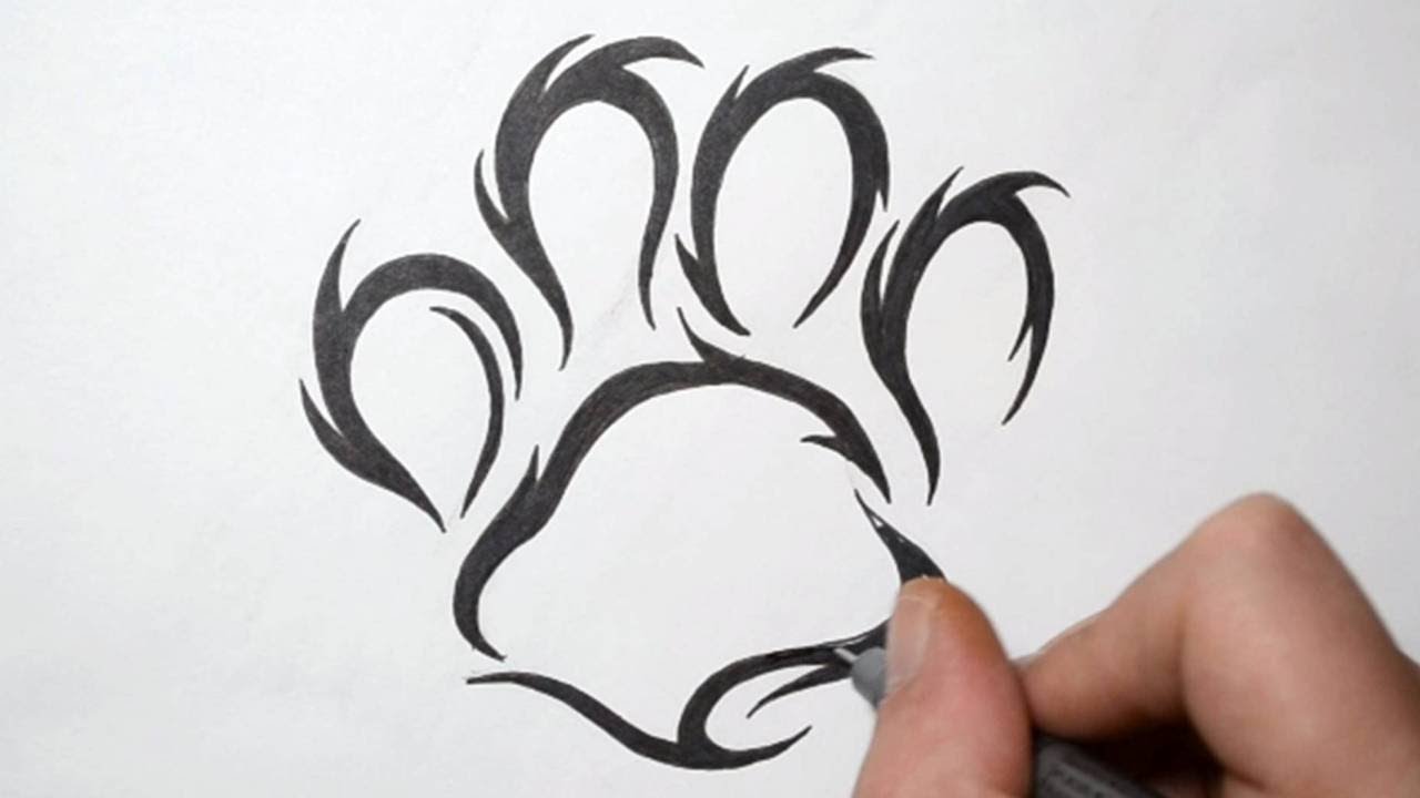 1280x720 How To Draw A Paw Print