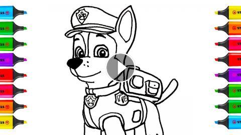 480x270 How To Draw Paw Patrol Chase Coloring Pages Kit Toys