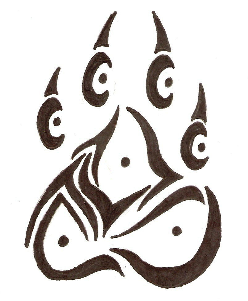 804x976 Tribal Wolf Paw Print By Drawswithwolves
