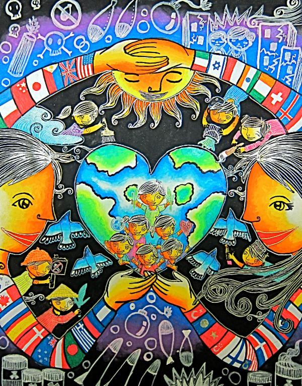 600x765 Art For Peace Contest A World With Unity And Love, A World