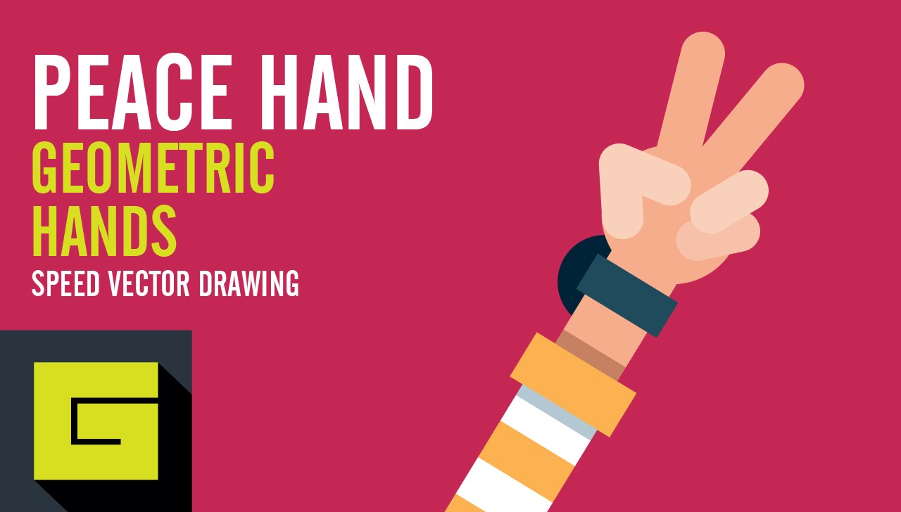 1280x728 Speed Drawing, How To Draw Flat Hand, Peace Hand, Adobe