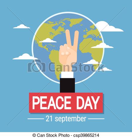 450x470 Business Hand Peace Sign World International Holiday Poster