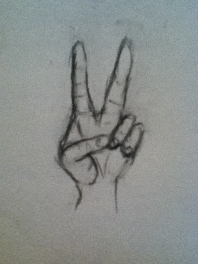 640x853 How To Draw Hands Peace