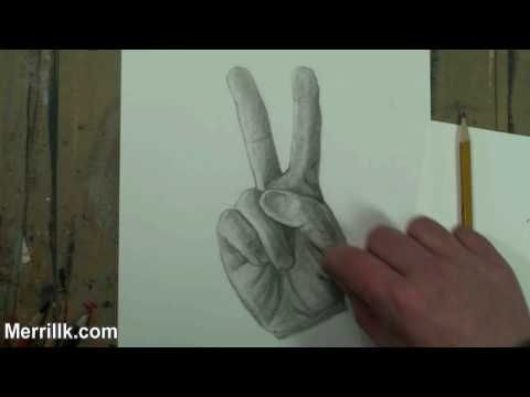 480x360 How To Draw The Hand Step By Step (Peace Sign) Pencil Drawing