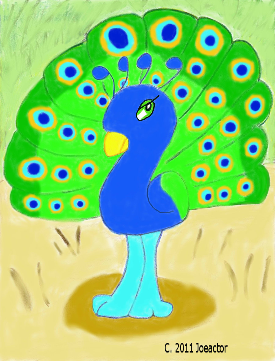 900x1183 Peacock Cartoon Drawing
