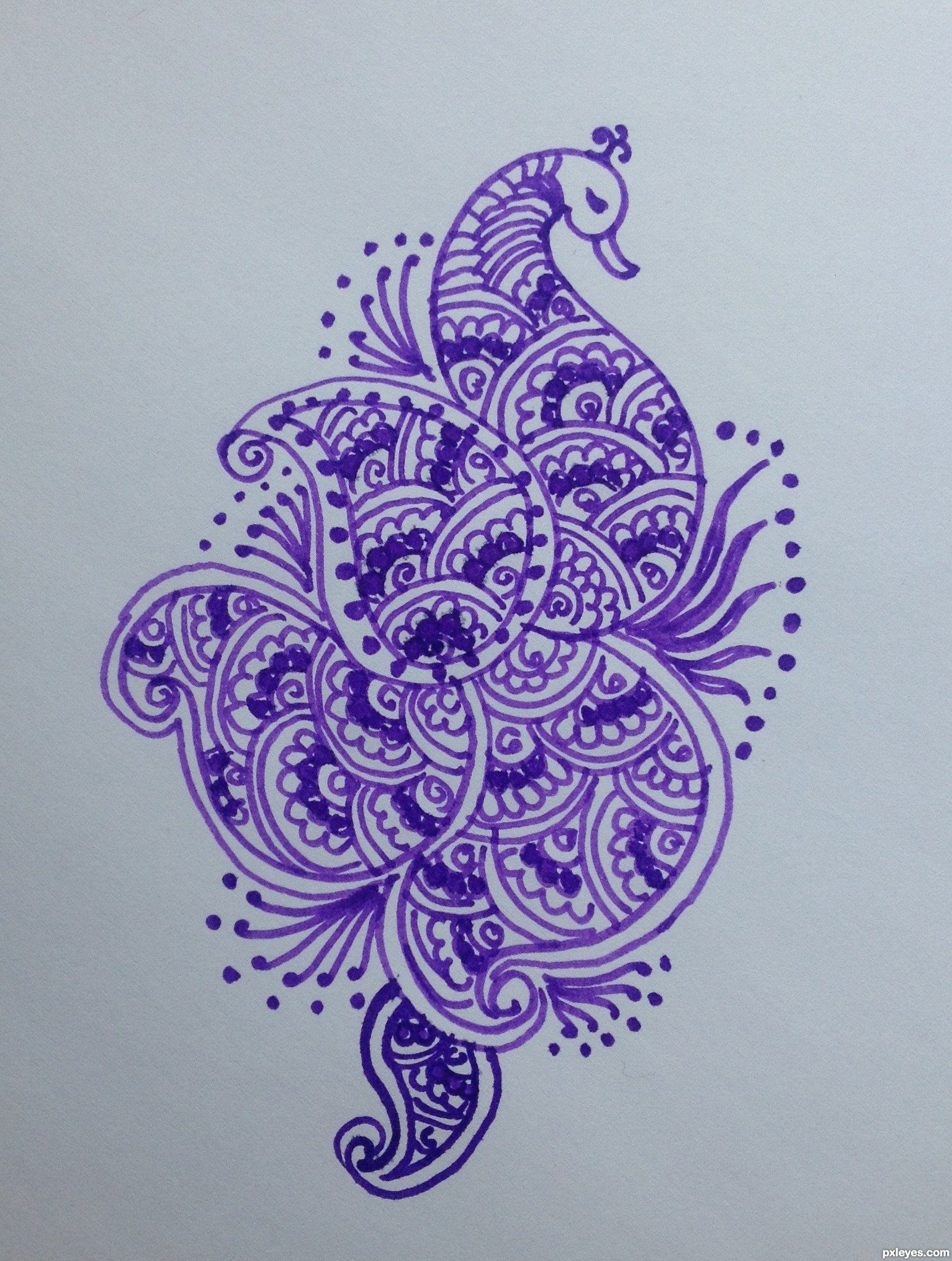 1534x2031 Peacock Mendhi Design Embroidery