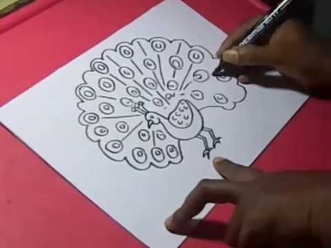 480x360 How To Peacock Drawing For Kids