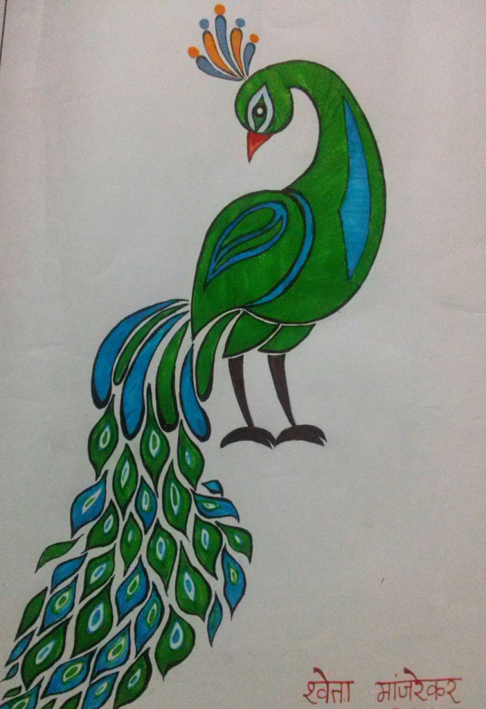 702x1024 Simple Sketches Of Peacock Simple Colorful Peacock Drawing