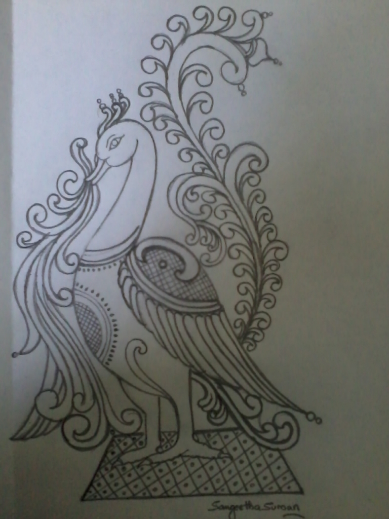 768x1024 Pencil Sketch Peacock Drawing In Pencil Sketch Peacock