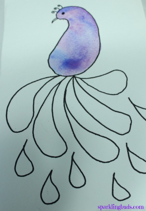 500x723 Easy Watercolor Idea Peacock Painting With Kids