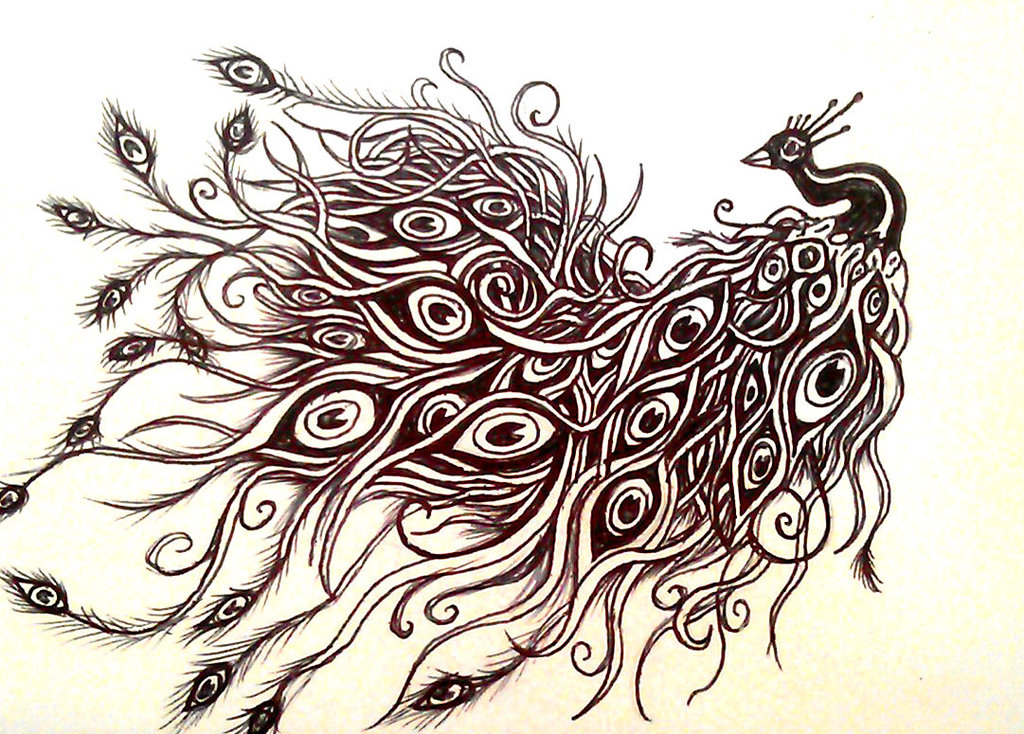 1024x734 Peacock Tattoo Design By Smonters