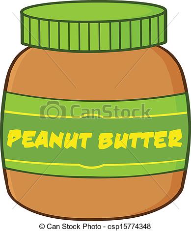 389x470 Peanut Butter Jar Cartoon Illustration Eps Vector