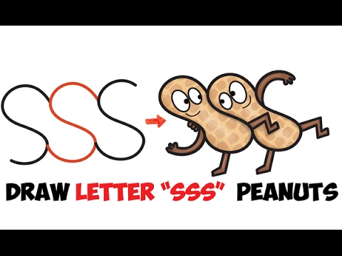 480x360 How To Draw Cartoon Dancing Peanuts From Letter S Shapes Easy