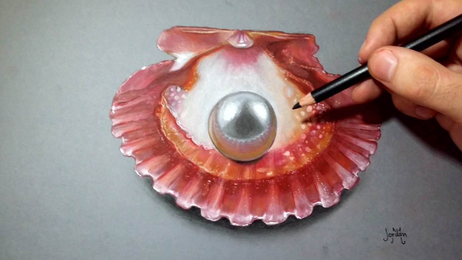 1480x832 Cool Realistic Drawing 2.0 Pearl In Clam Shell !