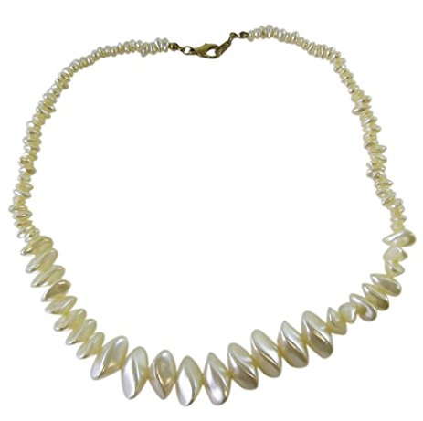 463x461 Off White Jagged Pearl Necklace