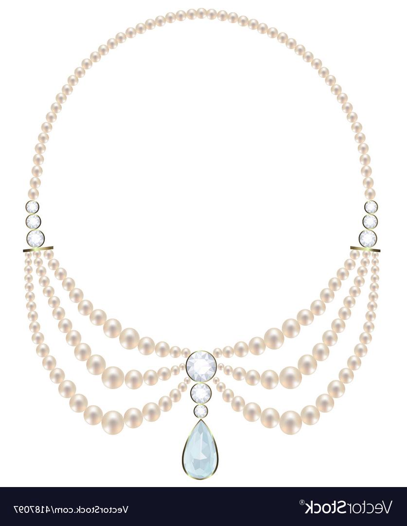 837x1080 Best Hd Pearl Necklace Vector Drawing