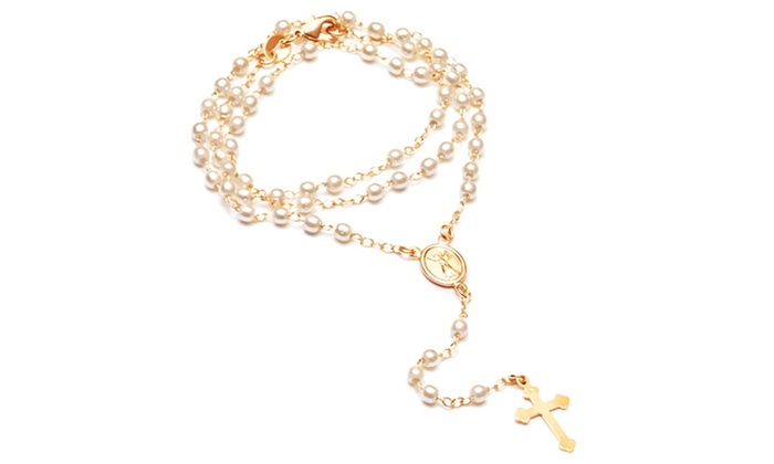 700x420 Shell Pearl Rosary Necklace Groupon Goods