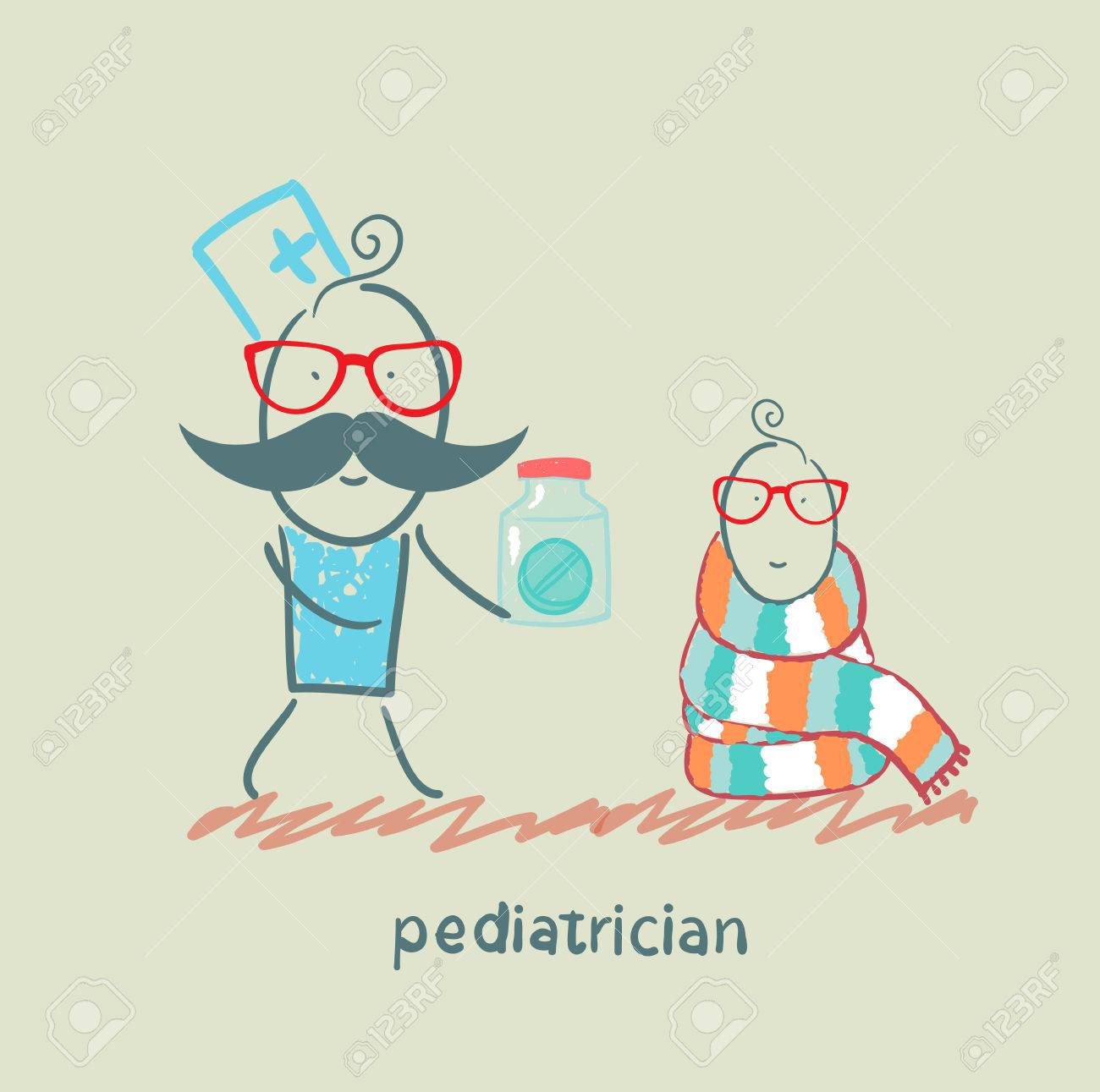 1300x1291 Pediatrician Giving Medicine To A Child Royalty Free Cliparts