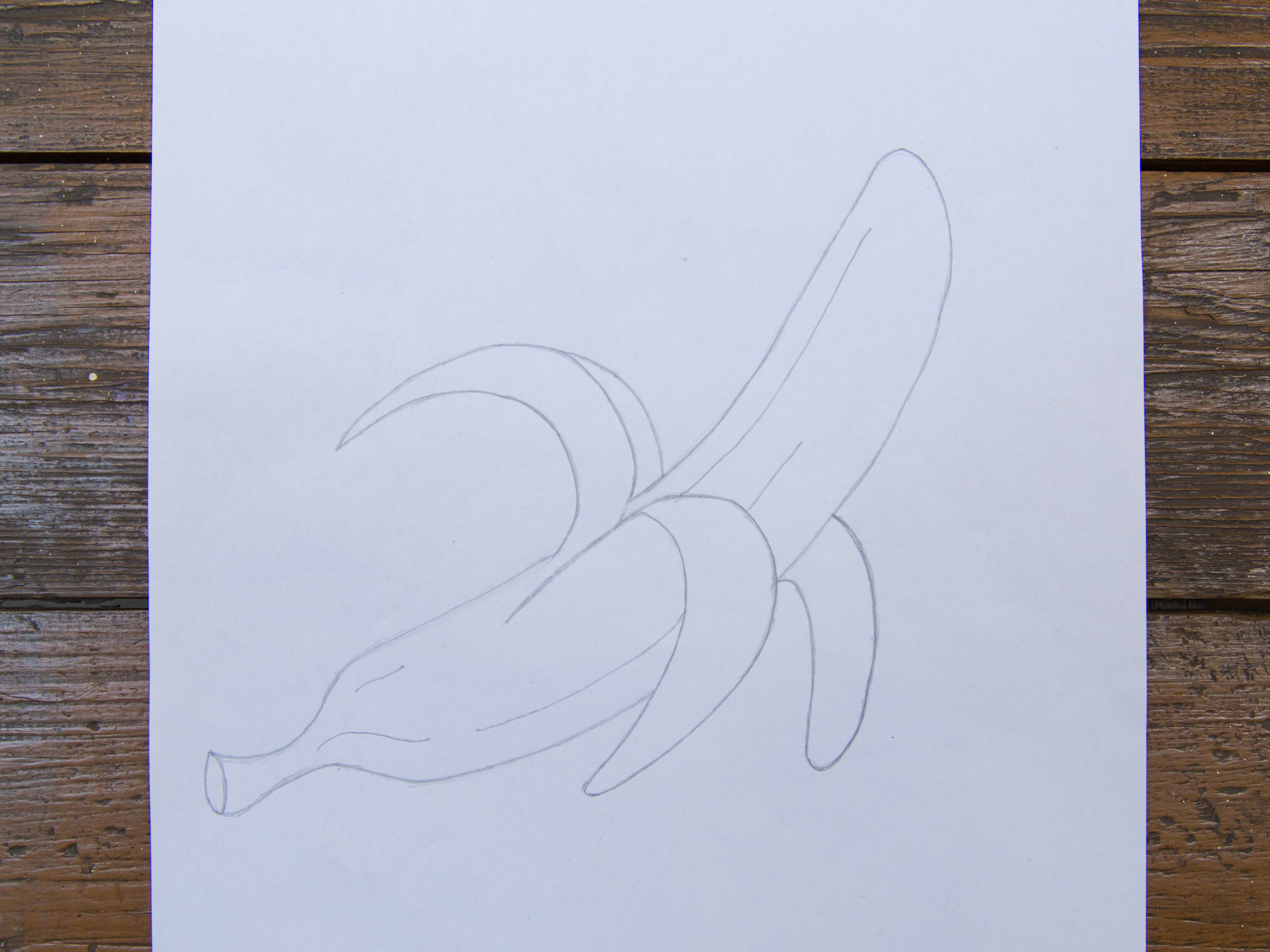 3200x2400 How To Draw A Peeled Banana 7 Steps (With Pictures)