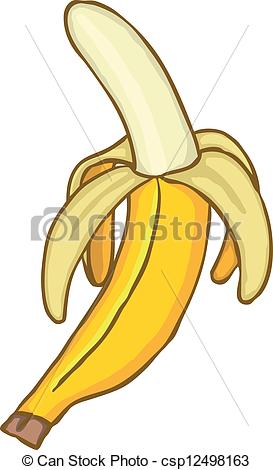 273x470 Painted Peeled Banana, Vector Illustration Clip Art Vector