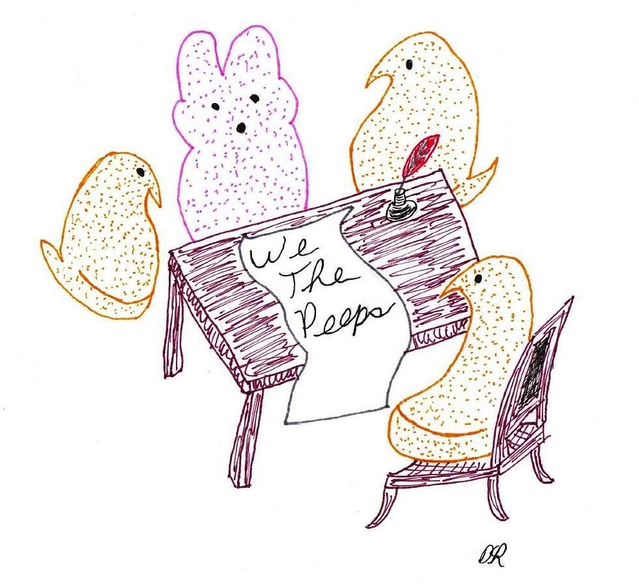 900x828 We The Peeps Drawing By David S Reynolds