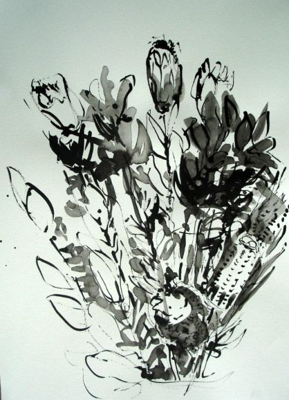418x578 Pen Ink Native Flowers.jpg Tablet Drawings Bamboo