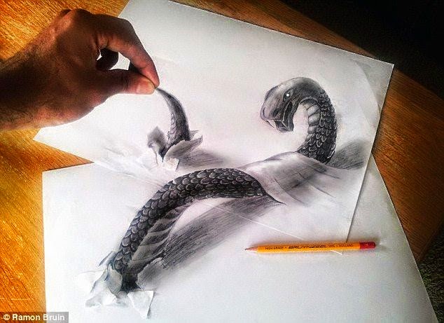 634x461 Amazing 3d Drawings With Just A Pen And Paper!
