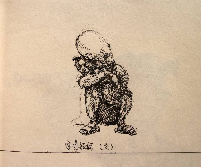 770x642 Saatchi Art Ink Drawing, Children Child With His Puppy, Realism