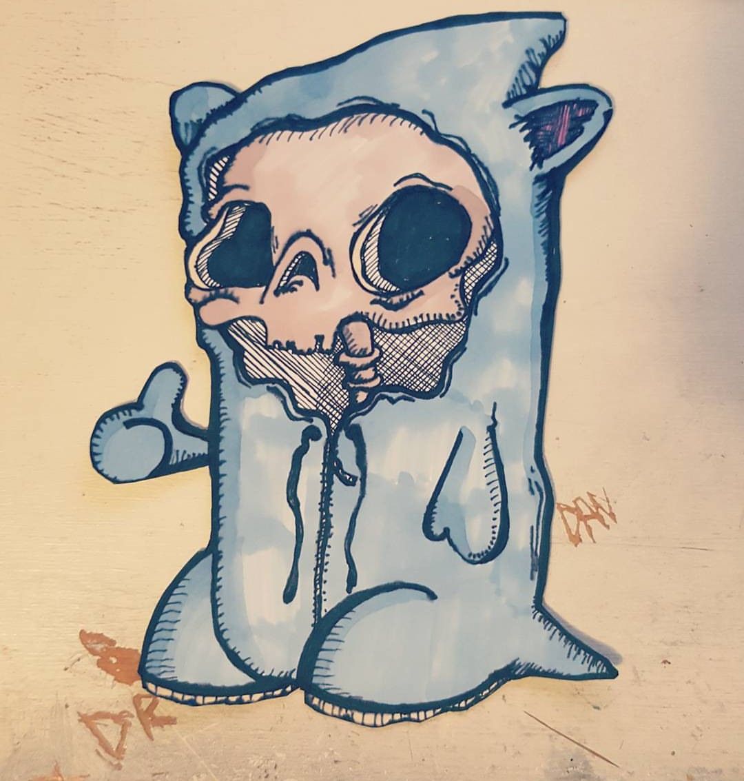 1080x1133 Skull Dude, Pen And Ink.