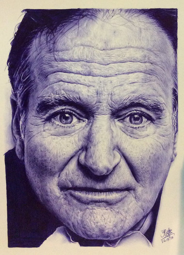 760x1050 Ballpoint Pen Drawing Of Robin Williams By Chaseroflight