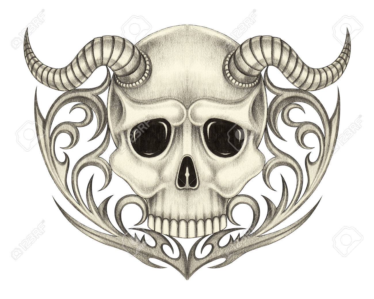 1300x1041 Skull Devil Tattoo. Art Design Skull Devil Head Mix Graphic Tribal