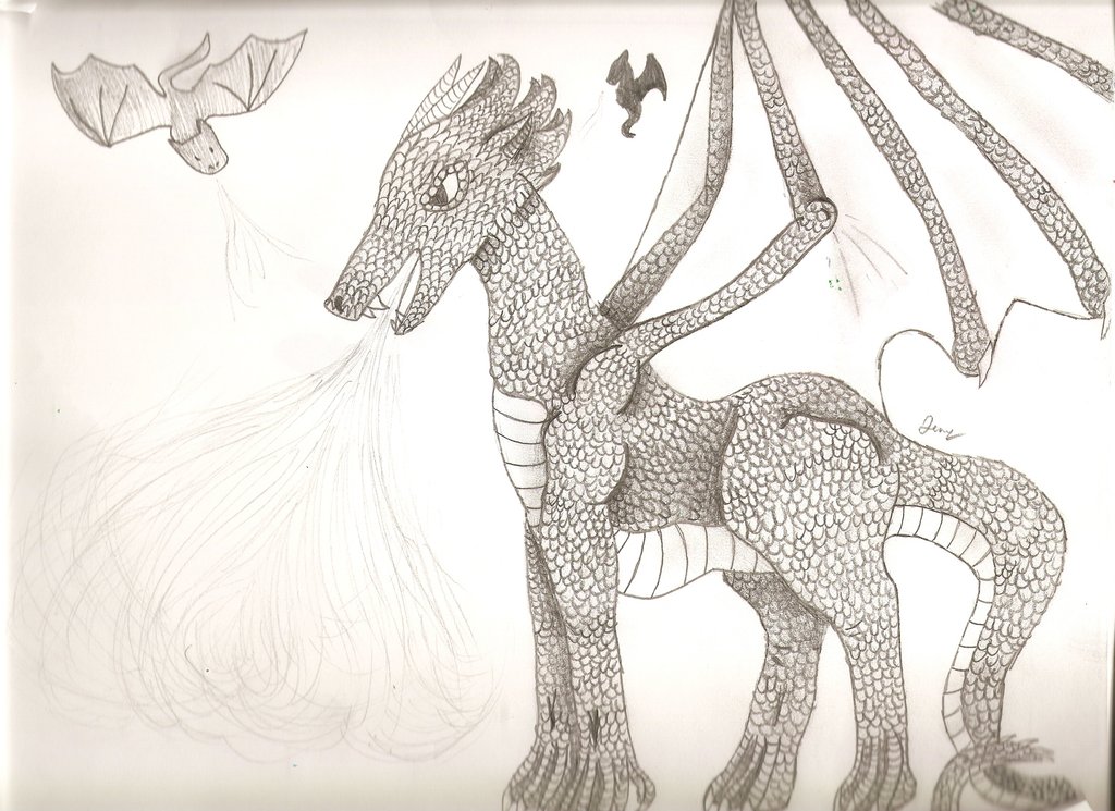 1024x745 Pencil Dragon Drawing By Soren1442