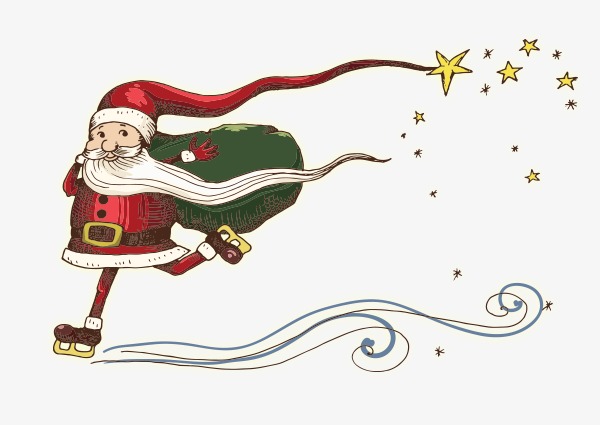 600x425 Pencil Drawing Of Santa Claus, Hand Painted Cartoon, Ski Png Image
