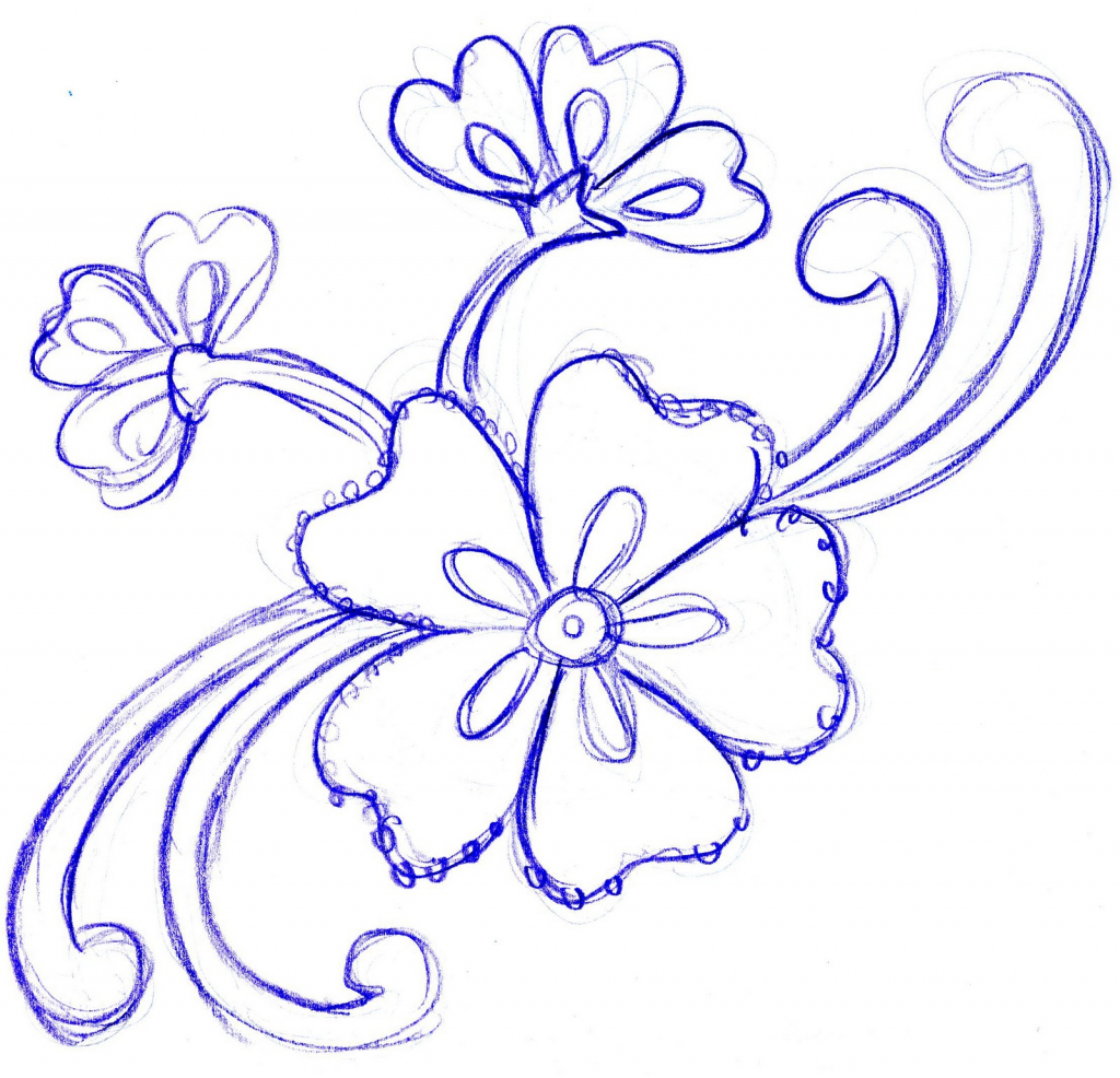1024x986 Simple Pencil Drawings Of Flowers Flowers Designs In Pencil