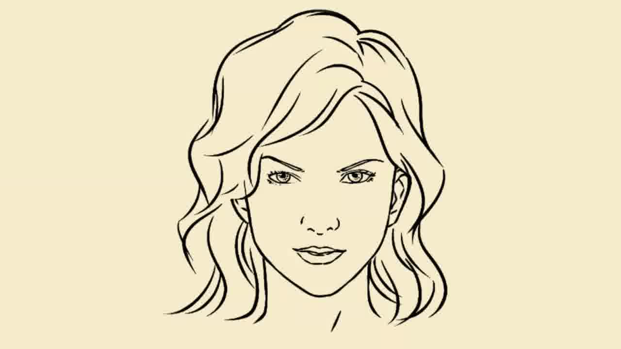 1280x720 Girl Face Easy Pencil Drawings Free Face Pencil Drawing Simple