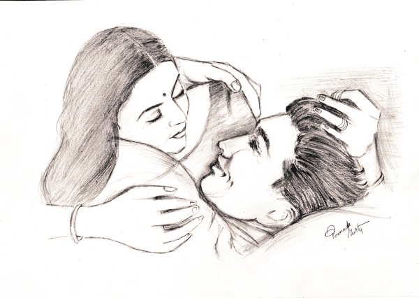 600x426 Gallery Pencil Drawing Of Romantic Couple,