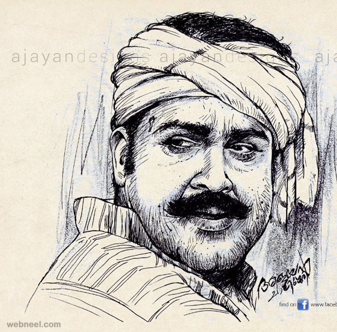 660x649 Mamotti Malayalam Actor Pencil Drawing By Ajayan 27