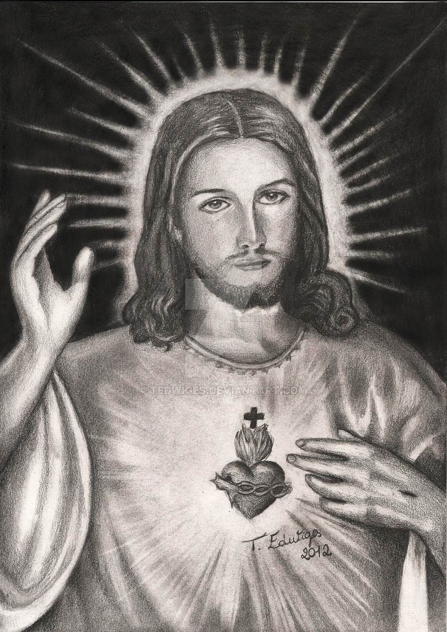 900x1271 Sacred Heart Of Jesus By Tedwiges