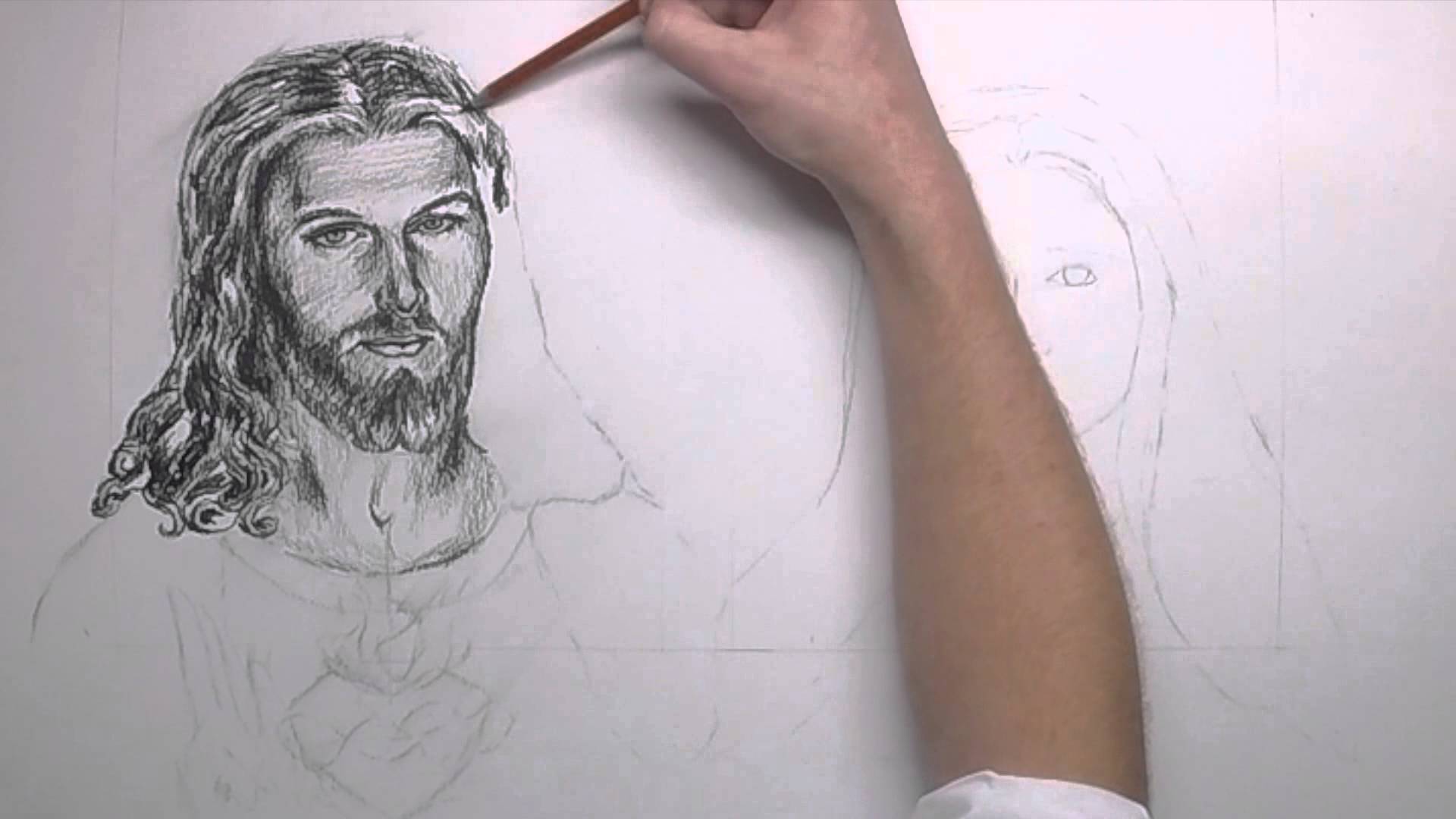 1920x1080 Speed Drawing Of The Most Sacred Heart Of Jesus And The Imaculate